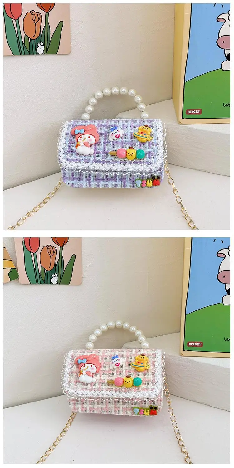 Cute Princess Pearl Chain Handbag for Girls — feature 15