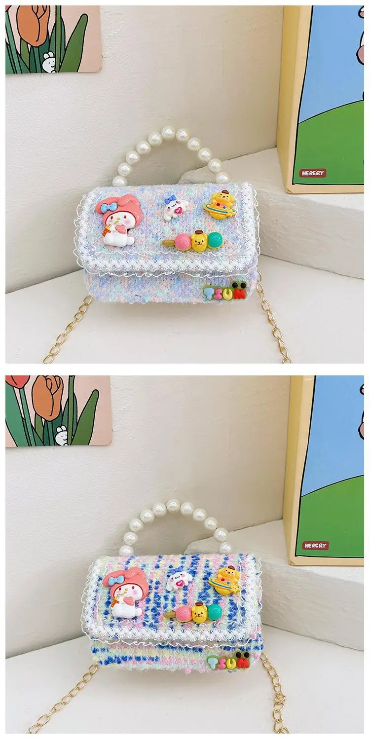 Cute Princess Pearl Chain Handbag for Girls — feature 17