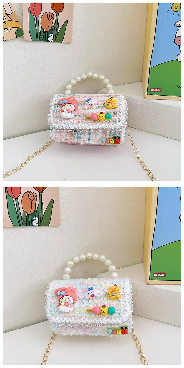 Cute Princess Pearl Chain Handbag for Girls — feature 19