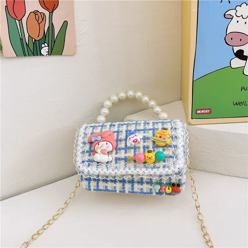 Cute Princess Pearl Chain Handbag for Girls - Image 10