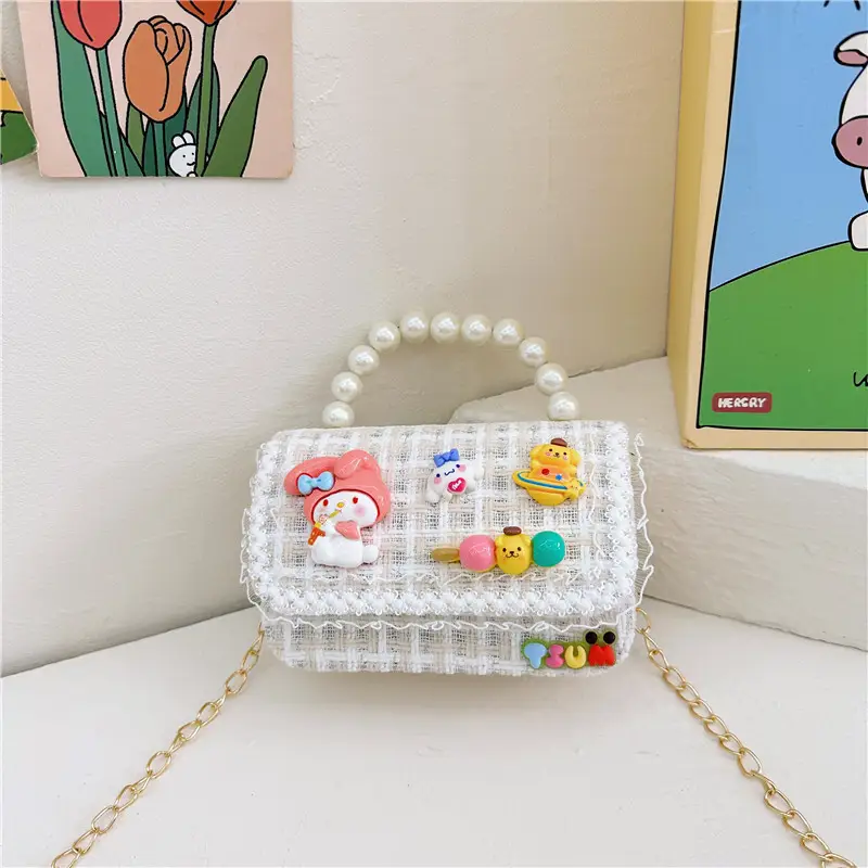 Cute Princess Pearl Chain Handbag for Girls - Image 11