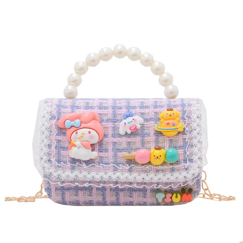 Cute Princess Pearl Chain Handbag for Girls - Image 12