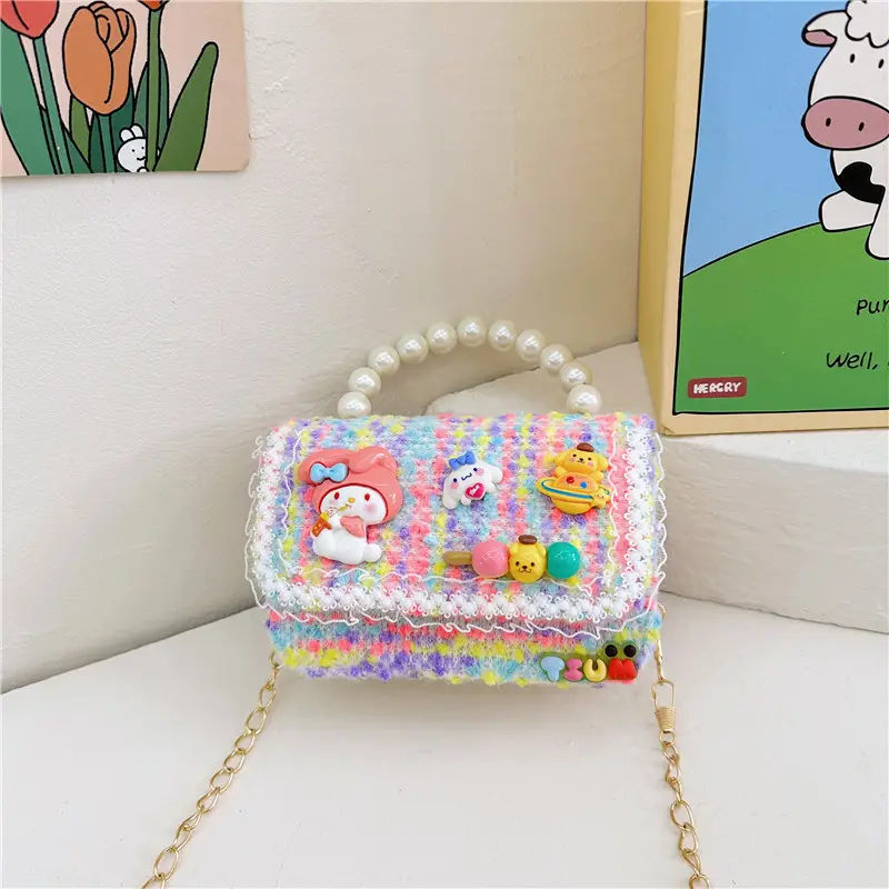 Cute Princess Pearl Chain Handbag for Girls - Image 4