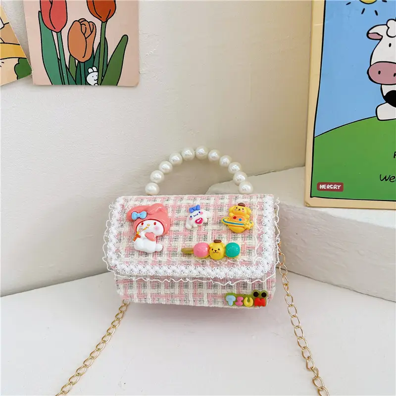 Cute Princess Pearl Chain Handbag for Girls - Image 7