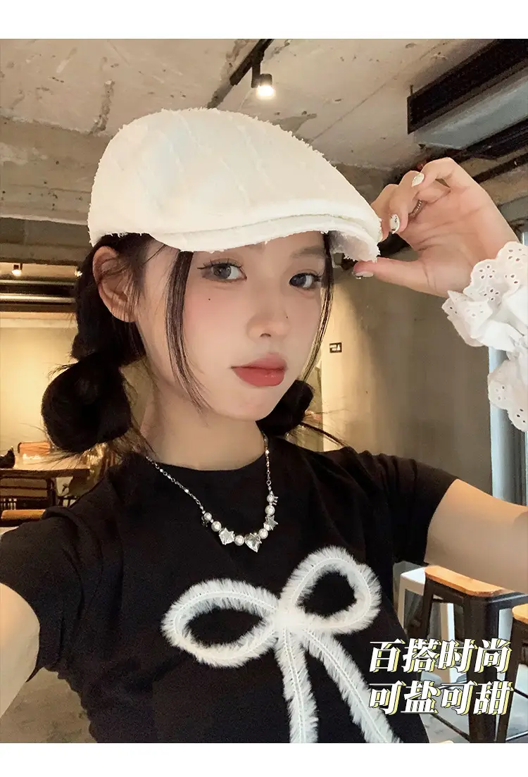 Japanese Style White Lace Beret for Women Spring Summer — feature 6