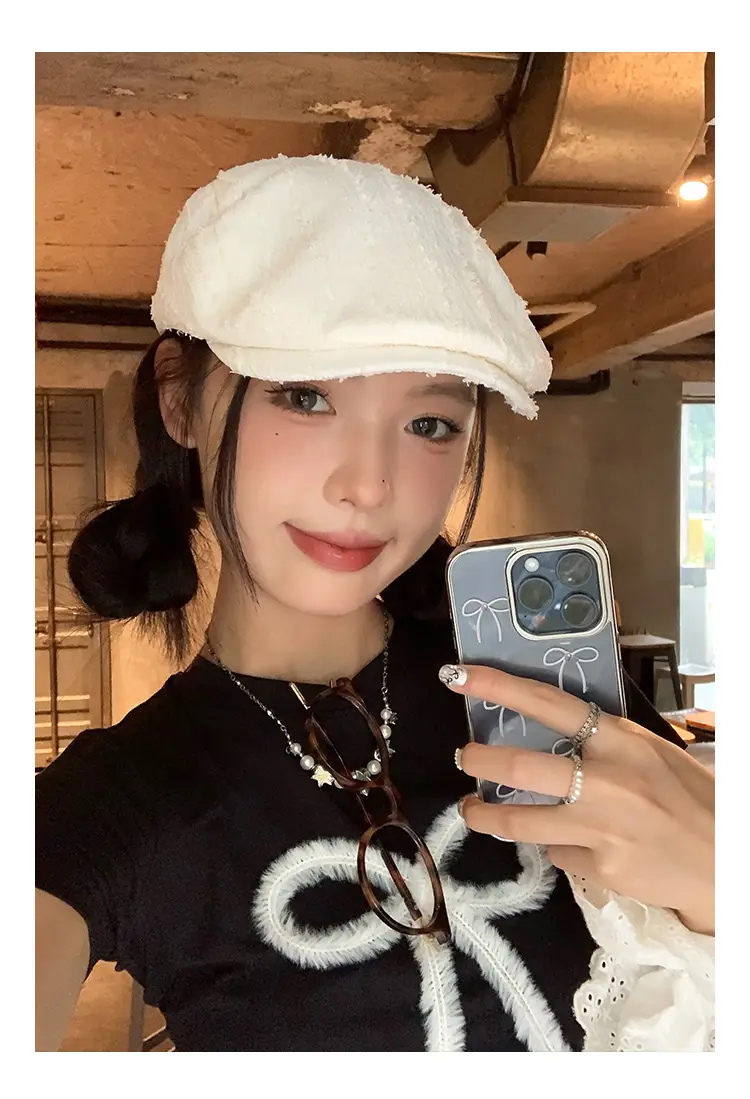 Japanese Style White Lace Beret for Women Spring Summer — feature 7