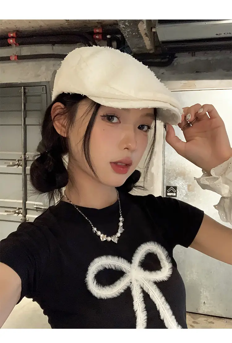 Japanese Style White Lace Beret for Women Spring Summer — feature 9