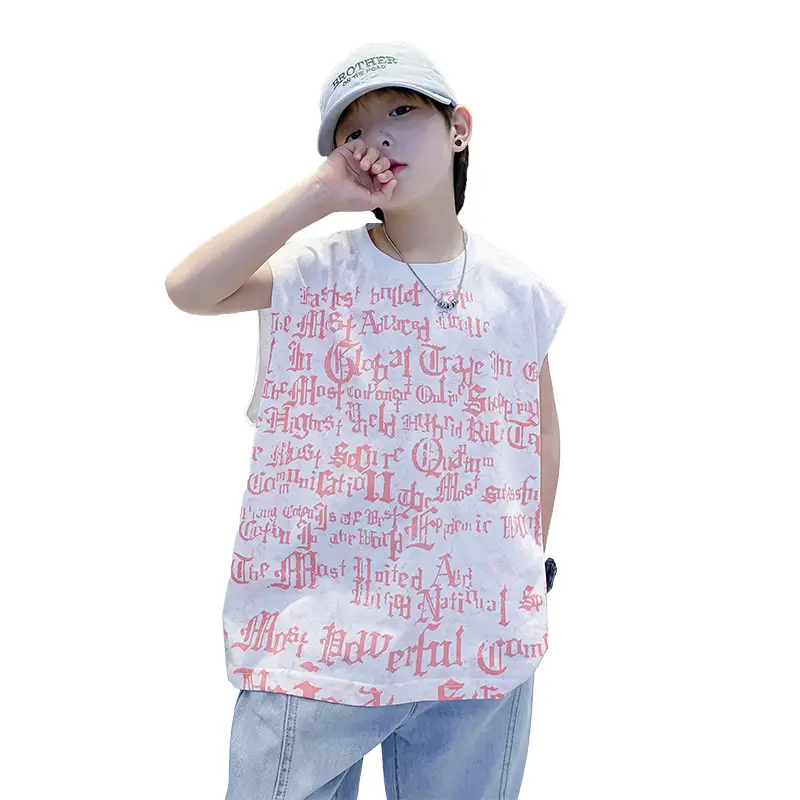 Boys White Hip-Hop Vic T-Shirt 2025 New - Image 6