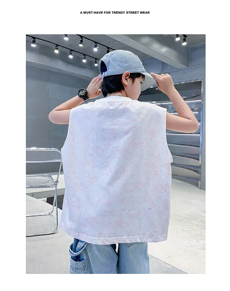 Boys White Hip-Hop Vic T-Shirt 2025 New — feature 2