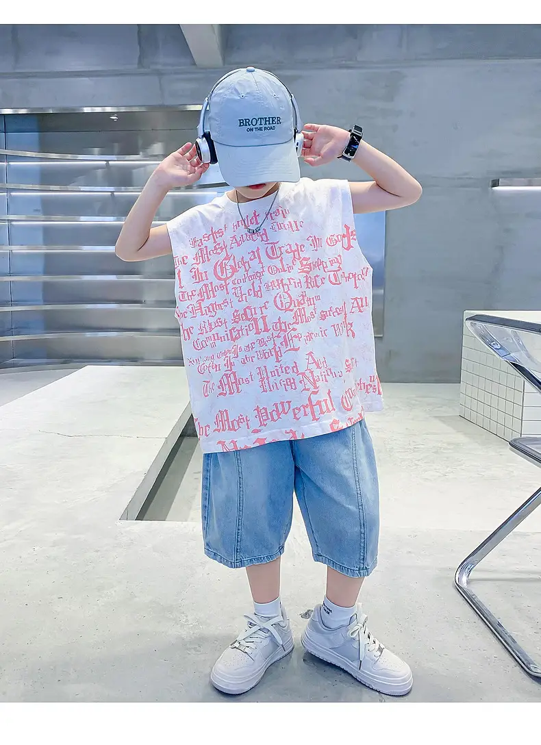 Boys White Hip-Hop Vic T-Shirt 2025 New — feature 7