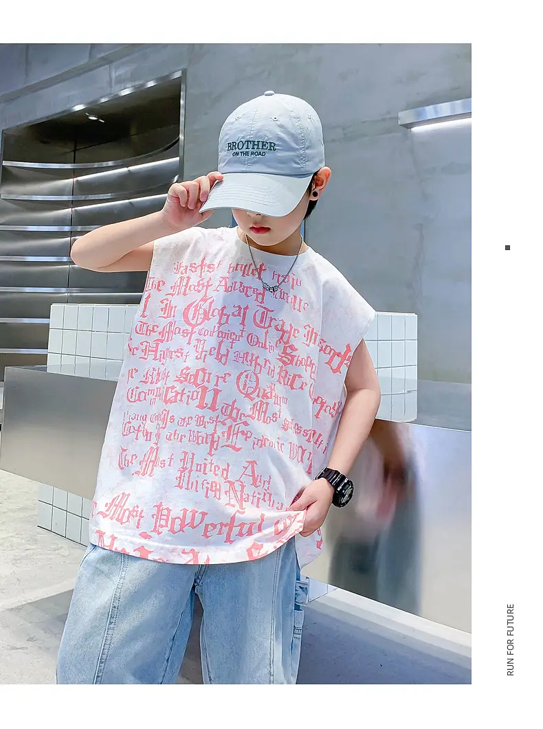 Boys White Hip-Hop Vic T-Shirt 2025 New — feature 8