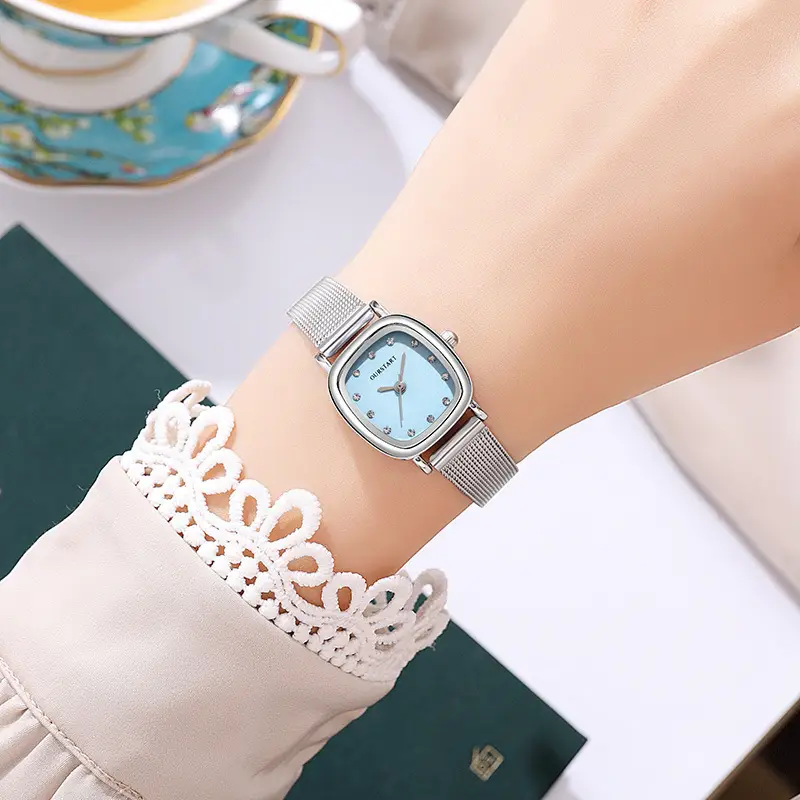 Women's Square Diamond Quartz Mesh Watch