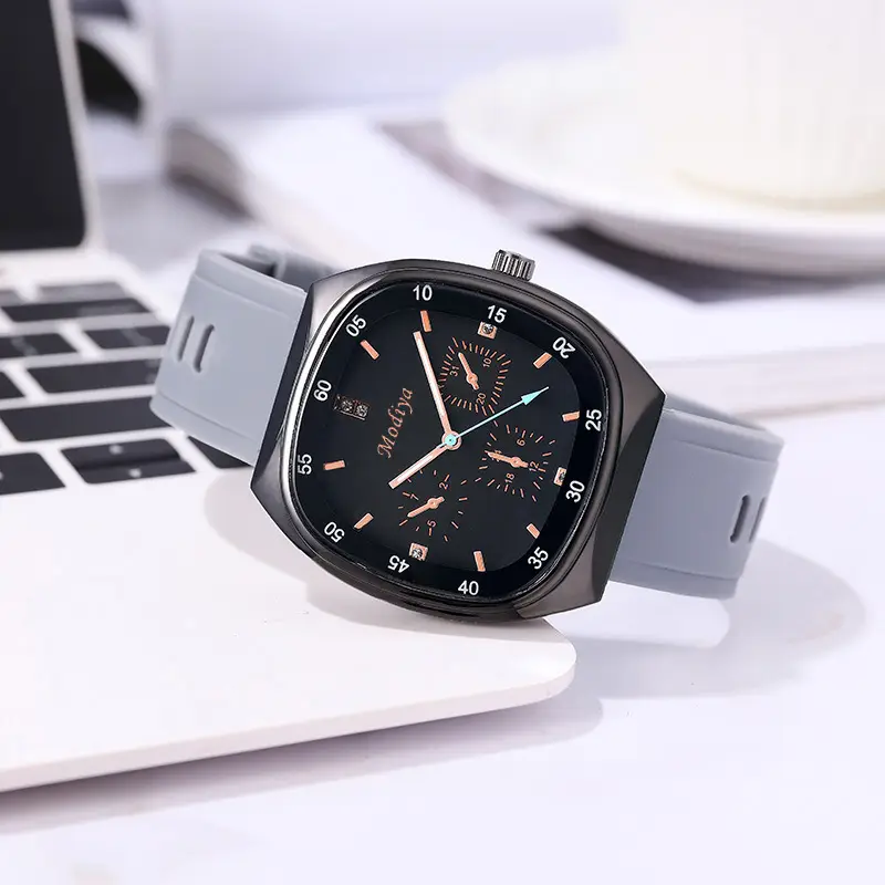 Modiya Live Broadcast Three-Eye Watch Silicone High-Looking - Image 10