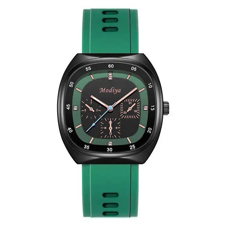 Modiya Live Broadcast Three-Eye Watch Silicone High-Looking - Image 2