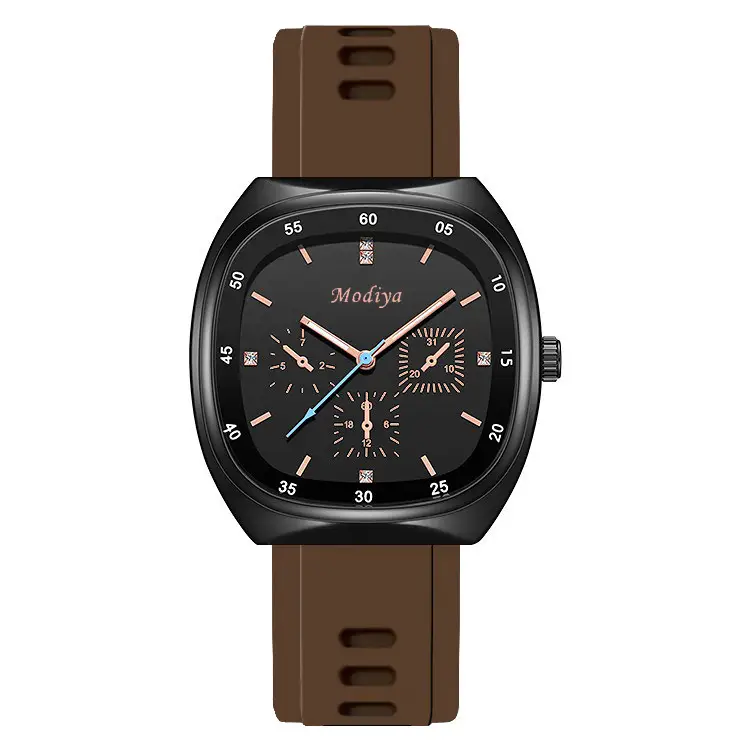 Modiya Live Broadcast Three-Eye Watch Silicone High-Looking - Image 3