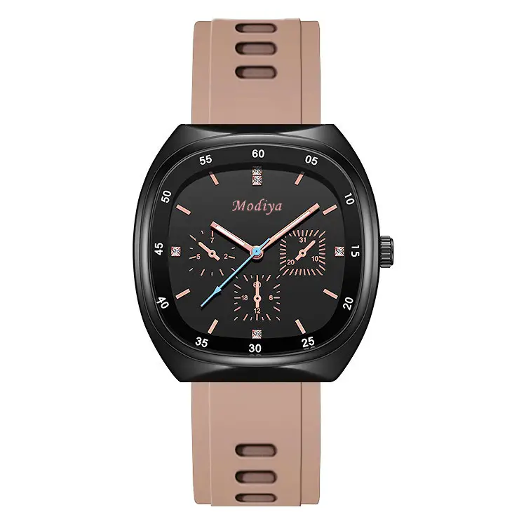 Modiya Live Broadcast Three-Eye Watch Silicone High-Looking - Image 4