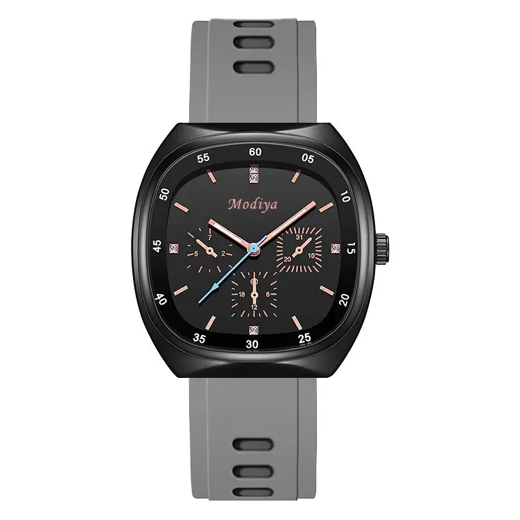 Modiya Live Broadcast Three-Eye Watch Silicone High-Looking - Image 5