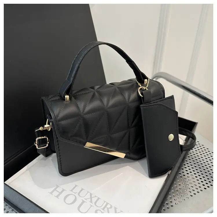 Women's White Diamond Plaid Shoulder Crossbody Bag — feature 12