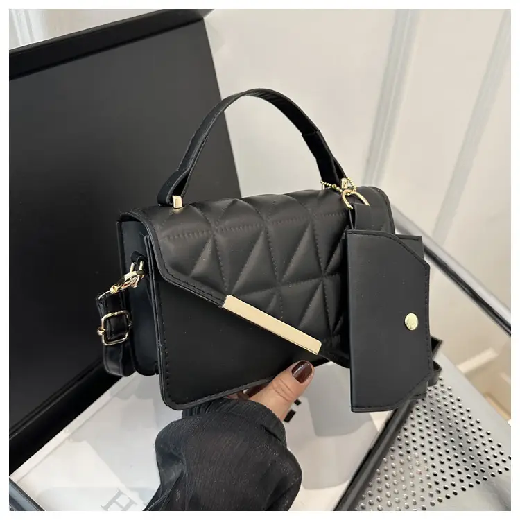 Women's White Diamond Plaid Shoulder Crossbody Bag — feature 13