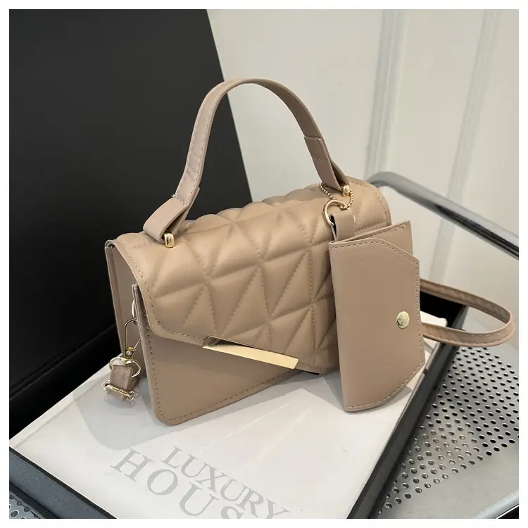 Women's White Diamond Plaid Shoulder Crossbody Bag — feature 15
