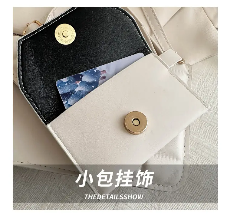 Women's White Diamond Plaid Shoulder Crossbody Bag — feature 4