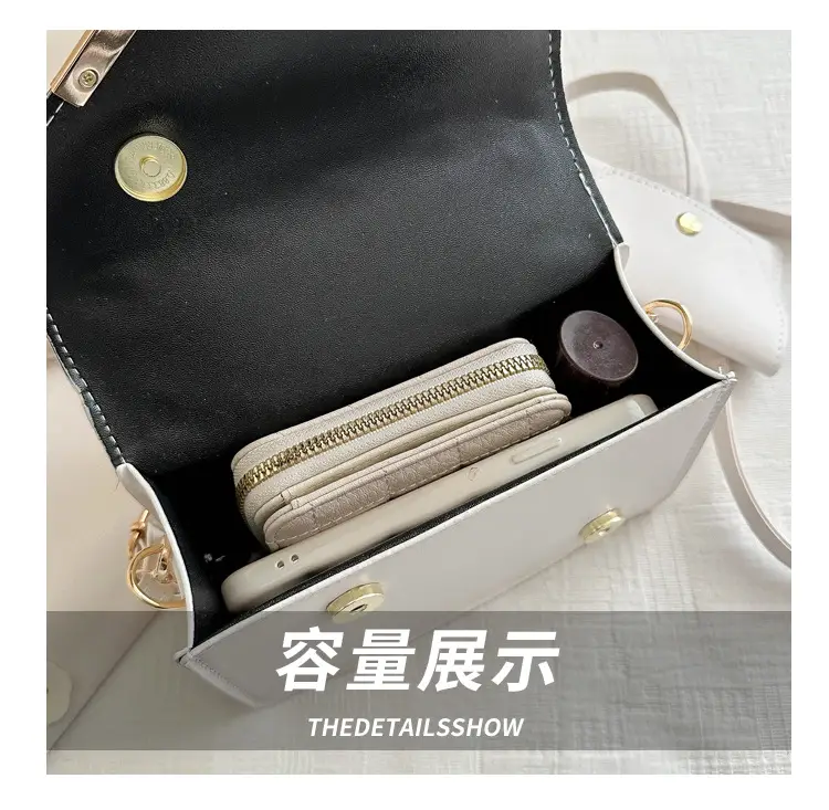 Women's White Diamond Plaid Shoulder Crossbody Bag — feature 7