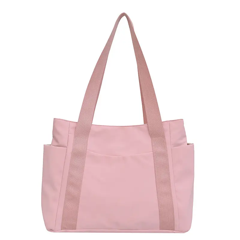 Women Japanese Style Tote Bag Pink Black Lightweight All-match