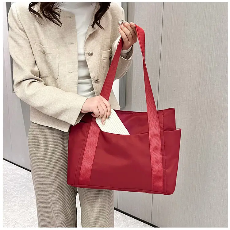 Women Japanese Style Tote Bag Pink Black Lightweight All-match — feature 15