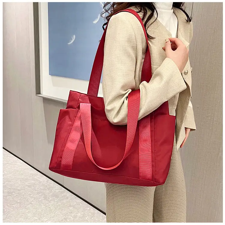 Women Japanese Style Tote Bag Pink Black Lightweight All-match — feature 17