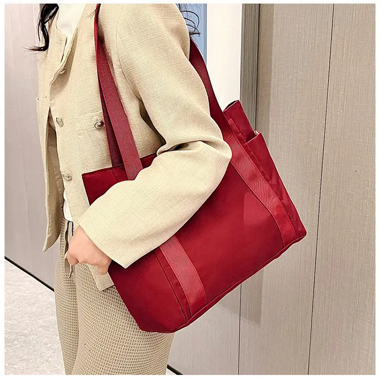 Women Japanese Style Tote Bag Pink Black Lightweight All-match — feature 19