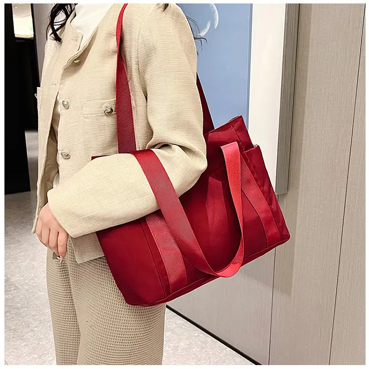 Women Japanese Style Tote Bag Pink Black Lightweight All-match — feature 21