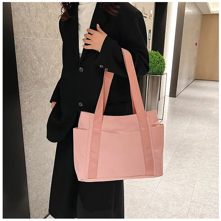 Women Japanese Style Tote Bag Pink Black Lightweight All-match — feature 23