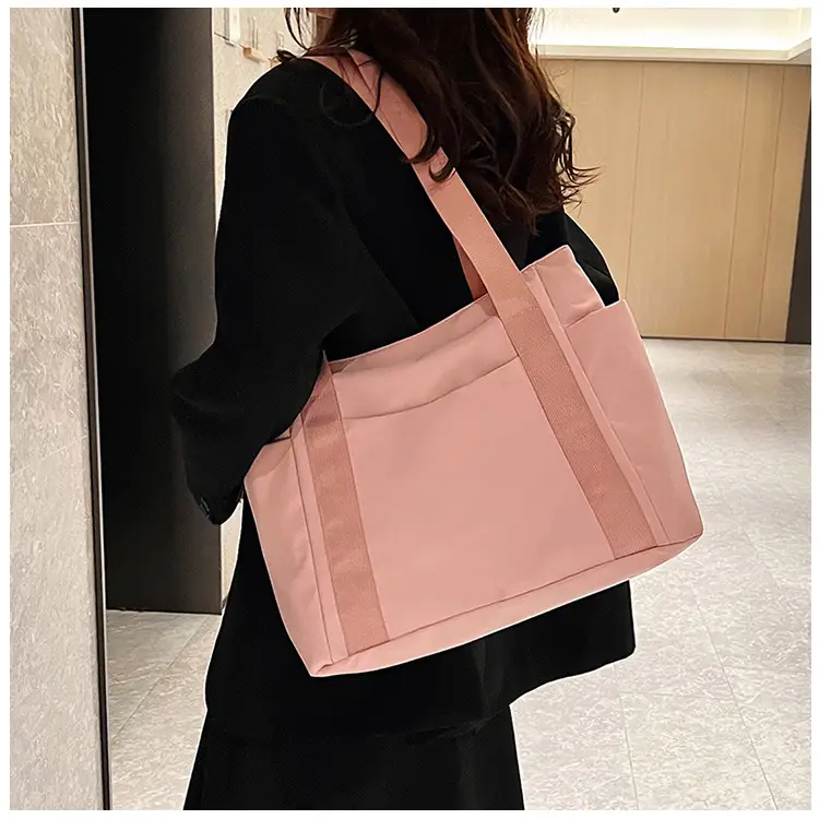 Women Japanese Style Tote Bag Pink Black Lightweight All-match — feature 25