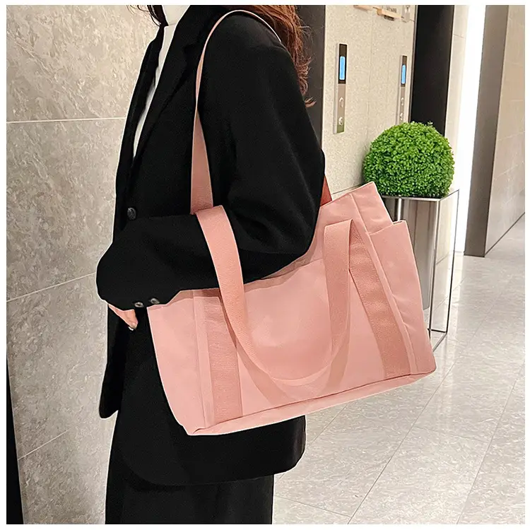 Women Japanese Style Tote Bag Pink Black Lightweight All-match — feature 27