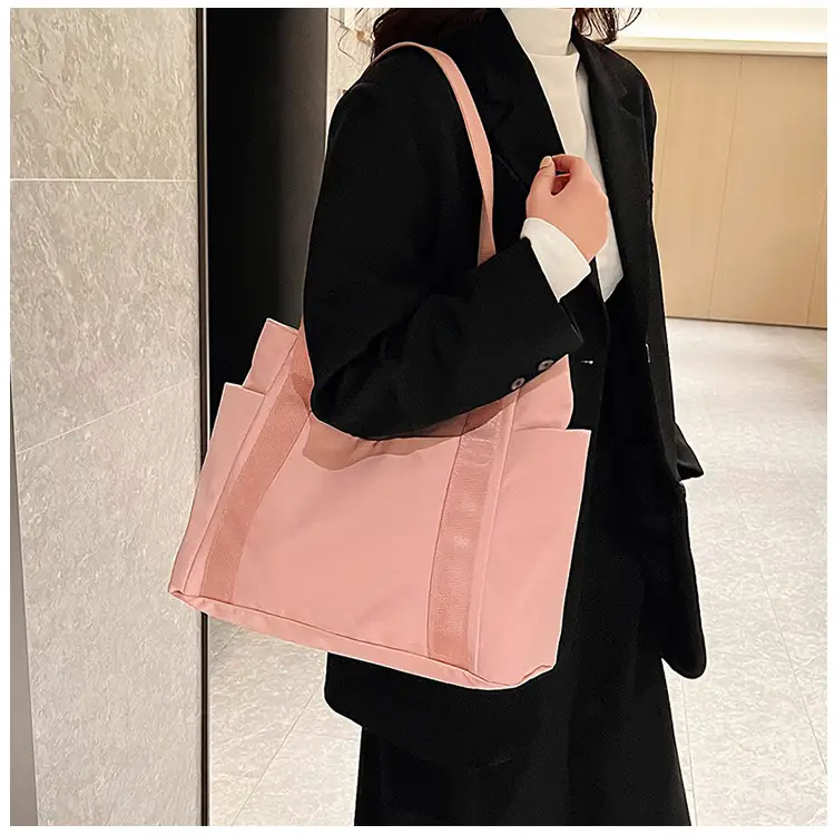 Women Japanese Style Tote Bag Pink Black Lightweight All-match — feature 28