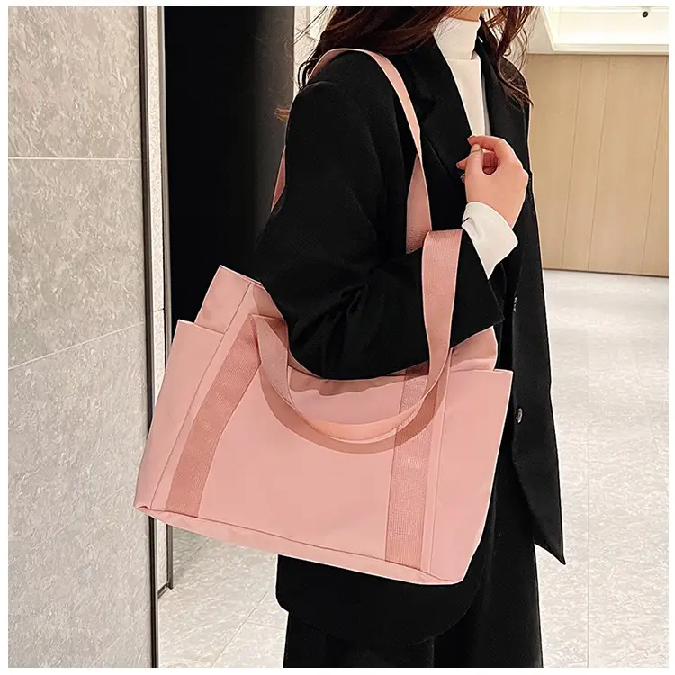 Women Japanese Style Tote Bag Pink Black Lightweight All-match — feature 29