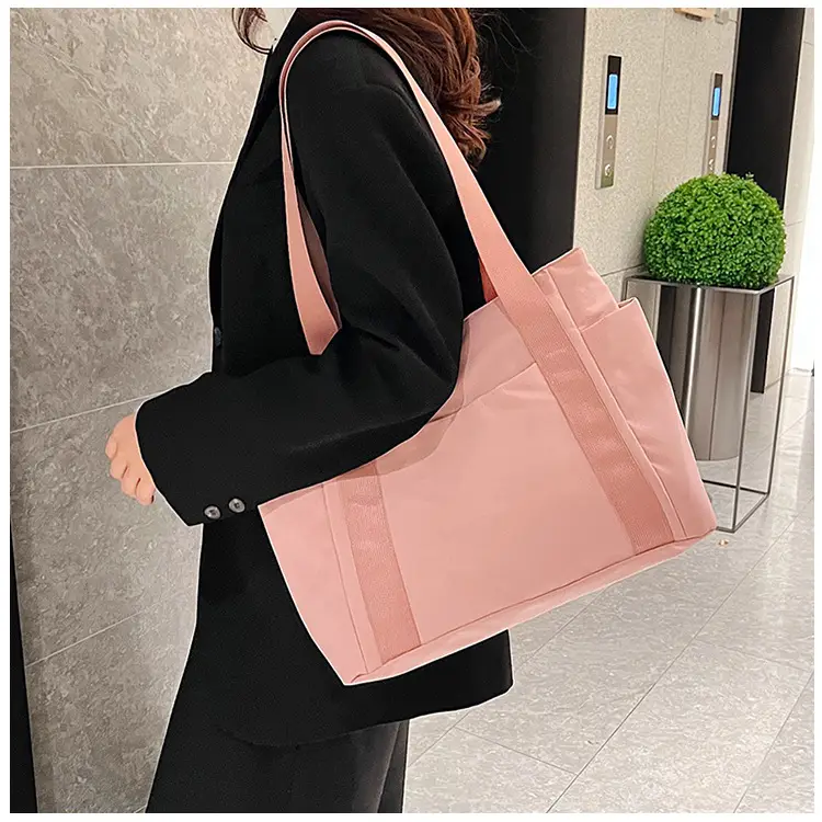 Women Japanese Style Tote Bag Pink Black Lightweight All-match — feature 30