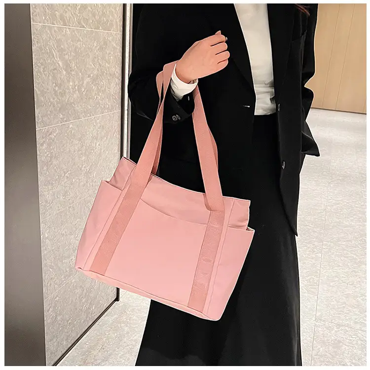 Women Japanese Style Tote Bag Pink Black Lightweight All-match — feature 31