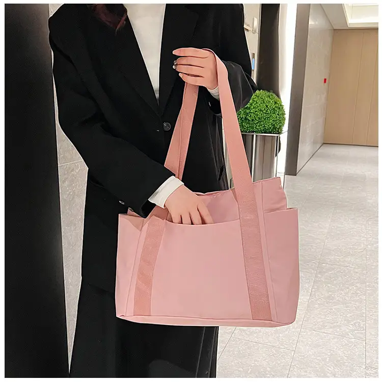 Women Japanese Style Tote Bag Pink Black Lightweight All-match — feature 32