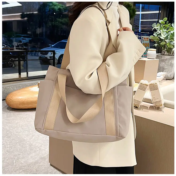 Women Japanese Style Tote Bag Pink Black Lightweight All-match — feature 38