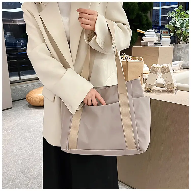 Women Japanese Style Tote Bag Pink Black Lightweight All-match — feature 40