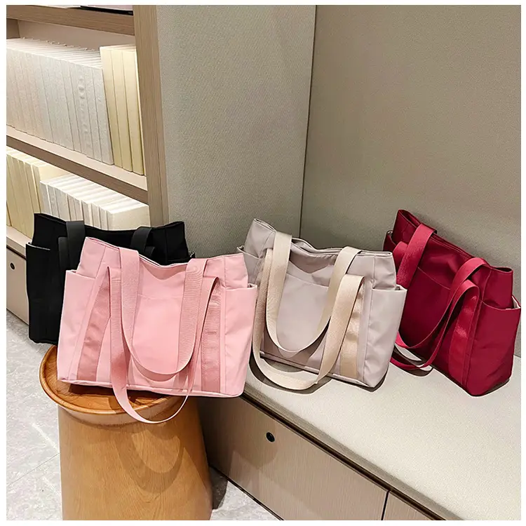 Women Japanese Style Tote Bag Pink Black Lightweight All-match — feature 41