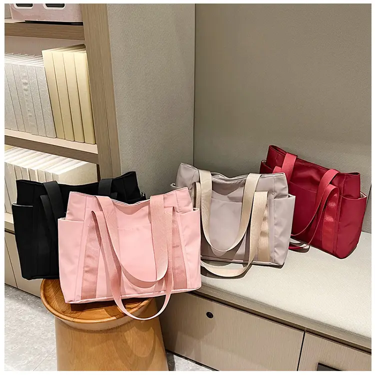 Women Japanese Style Tote Bag Pink Black Lightweight All-match — feature 42