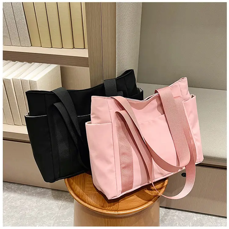 Women Japanese Style Tote Bag Pink Black Lightweight All-match — feature 43