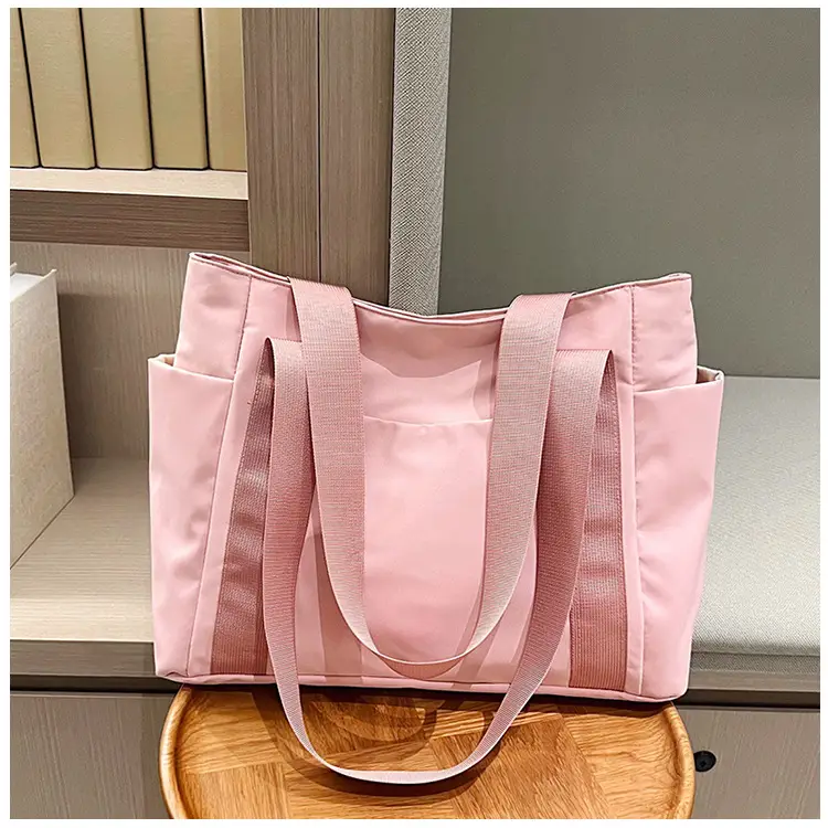 Women Japanese Style Tote Bag Pink Black Lightweight All-match — feature 45