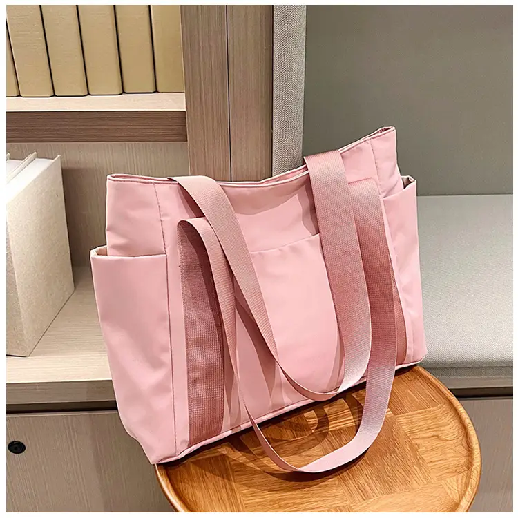 Women Japanese Style Tote Bag Pink Black Lightweight All-match — feature 46