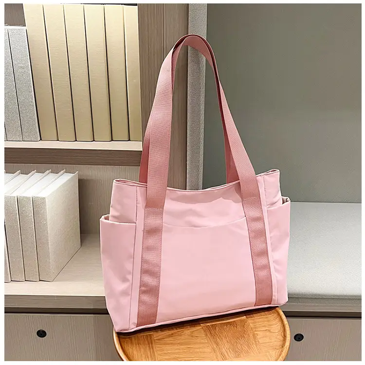 Women Japanese Style Tote Bag Pink Black Lightweight All-match — feature 48