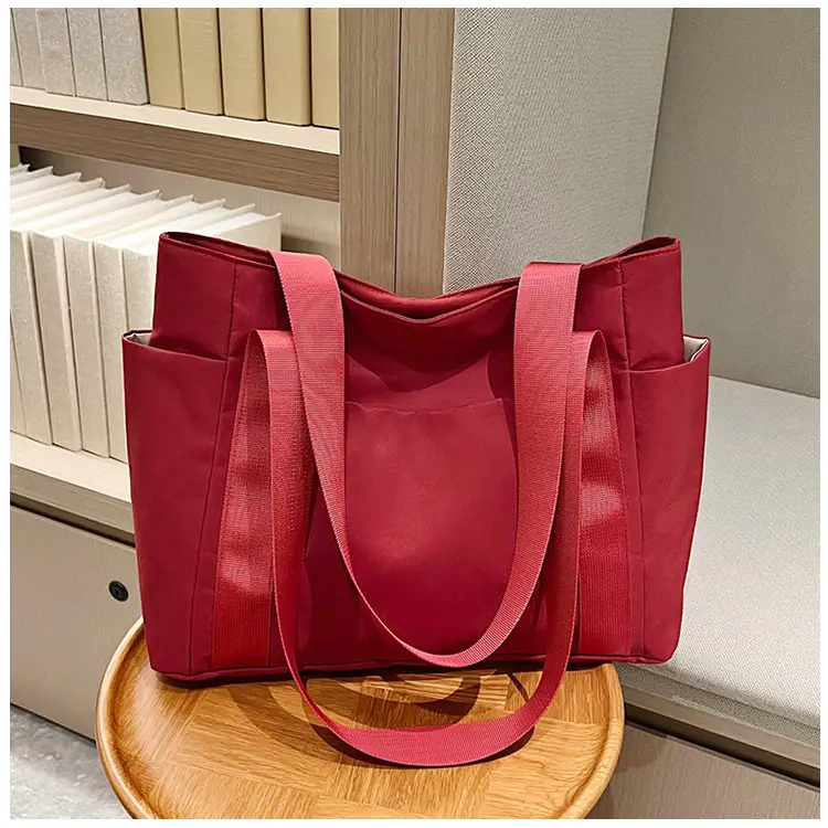 Women Japanese Style Tote Bag Pink Black Lightweight All-match — feature 50
