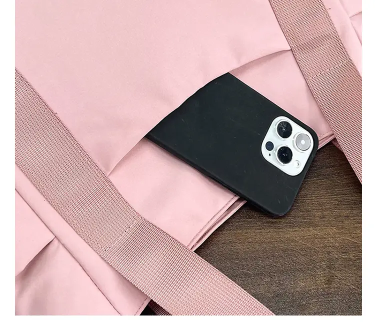Women Japanese Style Tote Bag Pink Black Lightweight All-match — feature 8