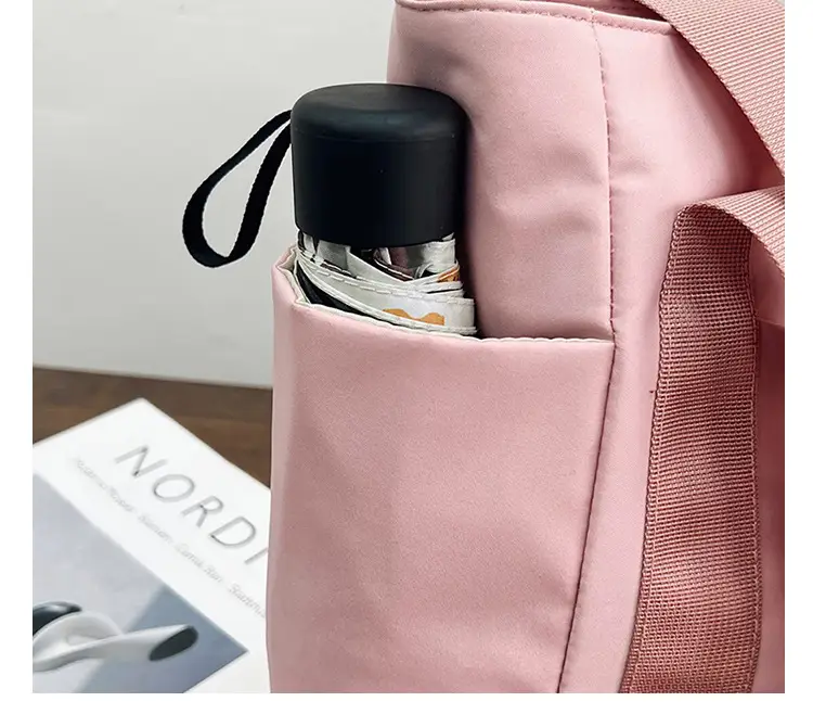 Women Japanese Style Tote Bag Pink Black Lightweight All-match — feature 9